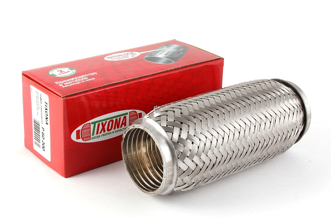 картинка Гофра глушителя Tixona (сталь 304 с внутренним металлорукавом) 60*200 магазин  StreetTuning 