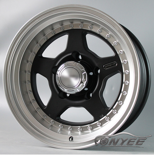 картинка Новые диски MVF-955 R15 5X139,7 ET-25 J7 черные + полированная полка магазин  StreetTuning 