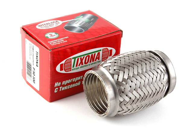 картинка Гофра глушителя Tixona (сталь 304 с внутренним металлорукавом) 50*100 магазин  StreetTuning 