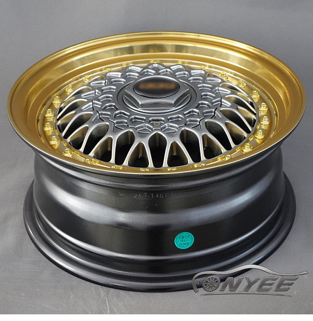 картинка Новые диски BBS RS R14 4X108/4X100 ET20 J6 серебро + золотая полированная полка магазин  StreetTuning 