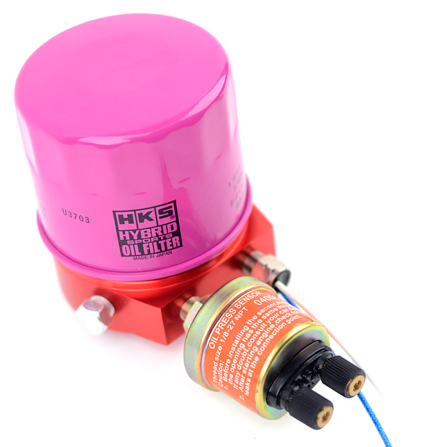 картинка Проставка под масляный фильтр для подключения датчиков, красная магазин  StreetTuning 