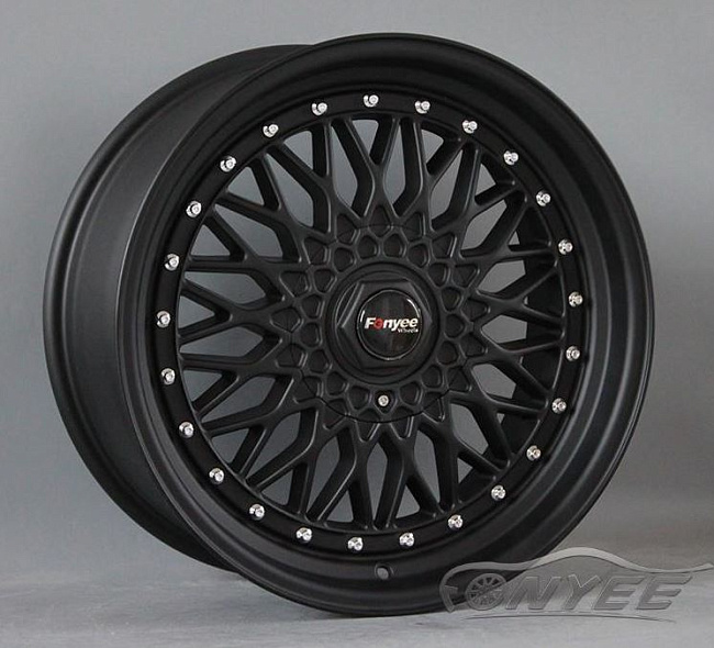 картинка Новые диски BBS RS R15 4X100/4X108 ET20 J7 черный мат + серебристые болтики магазин  StreetTuning 