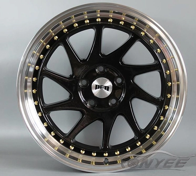 картинка Новые диски DFD (zedd SLT) R18 J8 ET35 5x114,3 черные с полированной полкой магазин  StreetTuning 