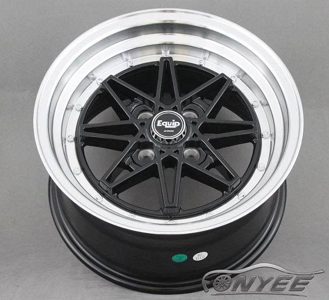 картинка Новые диски Equip 03 R15 4x100 ET25 J8 черный + полированная полка магазин  StreetTuning 