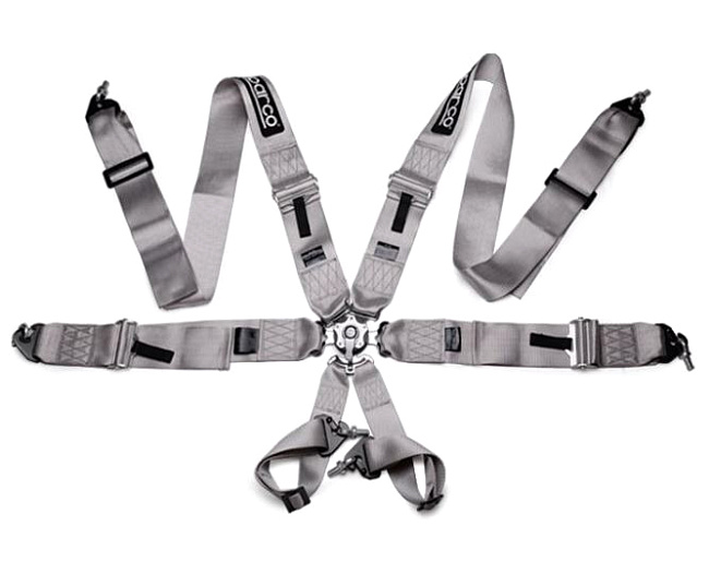 картинка 6-ти точечный ремень безопасности Sparco Style , серый магазин  StreetTuning 