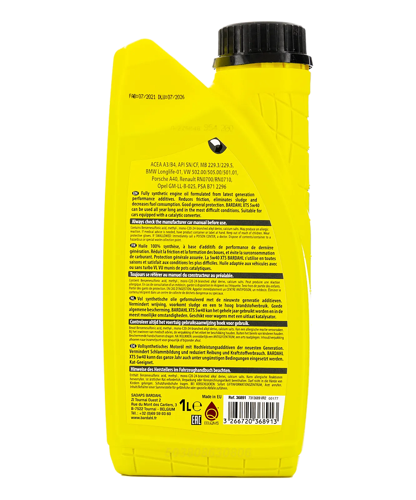 картинка Синтетическое моторное масло BARDAHL 5W-40 XTS A3/B4, API SN/CF - 1L от магазина  StreetTuning