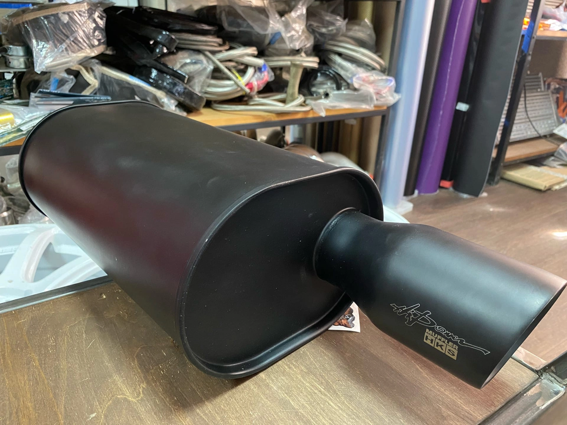 картинка Прямоточная банка HKS Style серии Jasma,D-63x89 мм овальная черная магазин  StreetTuning 