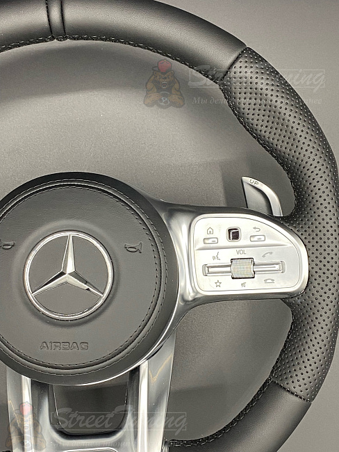 картинка Руль Mercedes AMG GLE/GLS с подушкой, эко-кожа, без подогрева магазин  StreetTuning 