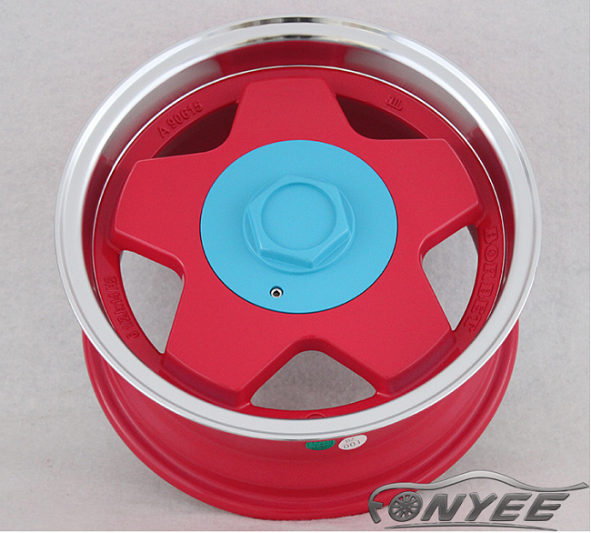 картинка Новые диски Borbet A R14 4х100/4x114,3 ET25 J6,5 красный + полированная полка магазин  StreetTuning 