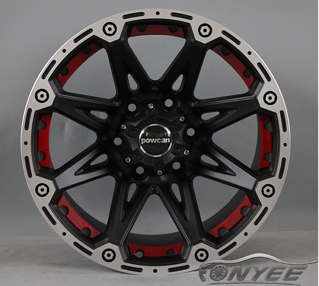 картинка Новые диски Formula R17 6x139,7 ET-10 J9 черный мат + красная оконтовка магазин  StreetTuning 