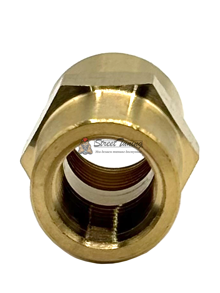 картинка Фитинг соединитель мама 1/8 NPT - мама 1/8 NTP латунь от магазина  StreetTuning