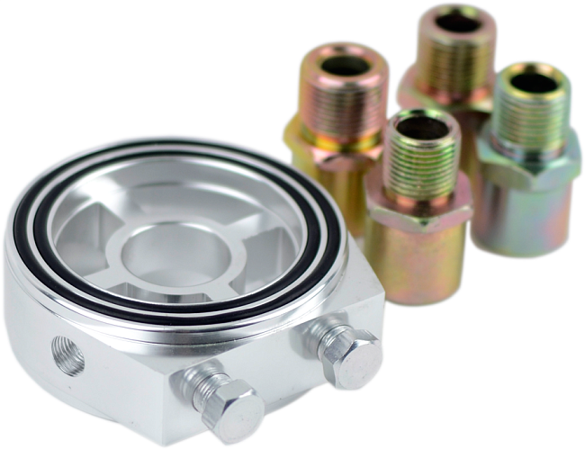 картинка Проставка под масляный фильтр для подключения датчиков, серебряная магазин  StreetTuning 