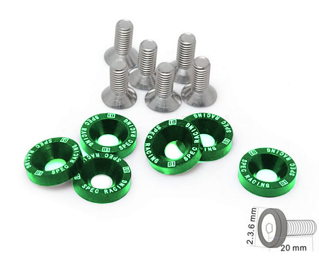 картинка Шайбы с болтами D1 Spec style 6шт, зеленый магазин  StreetTuning 