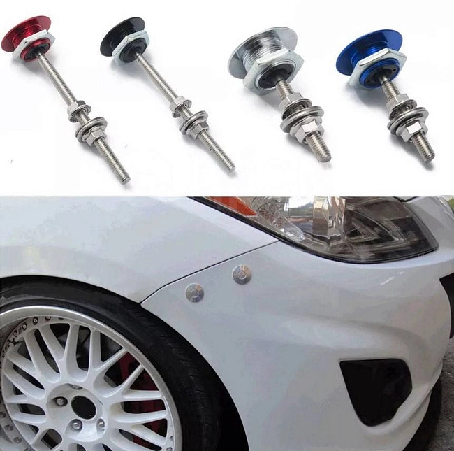 картинка Замки-защелки быстросъемные на бампер/капот, серебро, 25 мм /100 мм магазин  StreetTuning 