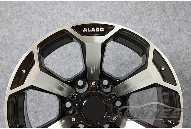 картинка Новые диски Alado модель 2 R16 6X114,3 ET20 J8 черный глянец + серебро магазин  StreetTuning 