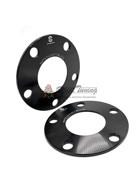 картинка Проставка Starleks 5 мм 5x114.3 цо 67.1 сквозная Black магазин  StreetTuning 