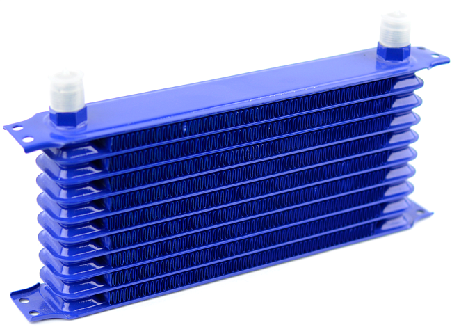 картинка Масляный кулер 13-ти рядный, под фитинг AN10, цвет синий. магазин  StreetTuning 