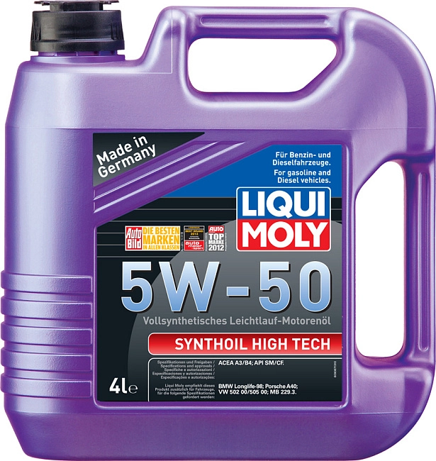 картинка Синтетическое моторное масло Liqui Moly 5W-50 Synthoil High Tech - 4 л магазин  StreetTuning 