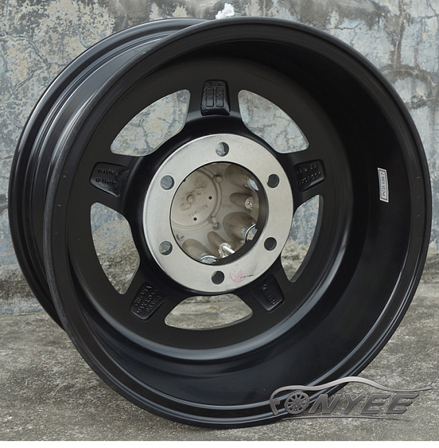 картинка Новые диски MVF-955 R15 6X139,7 ET-25 J7 черные гл + полированная полка магазин  StreetTuning 