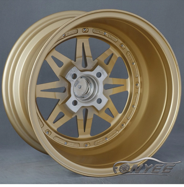 картинка Новые диски Equip 03 R15 4x100 ET25 J8 золото + полированная полка магазин  StreetTuning 