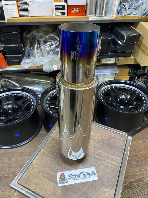 картинка Прямоточная банка HKS Power Style, D-51 x 89 мм, L-480 мм с напылением магазин  StreetTuning 