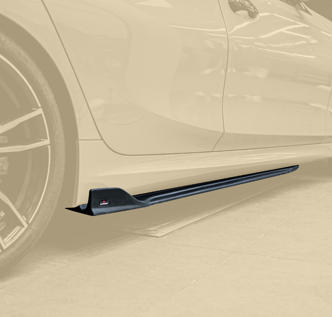 картинка Сплиттер на пороги для BMW G20 330i LCI, черный глянец магазин  StreetTuning 