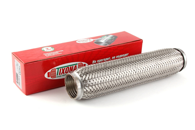 картинка Гофра глушителя Tixona (сталь 304 с внутренним металлорукавом) 50*320 магазин  StreetTuning 
