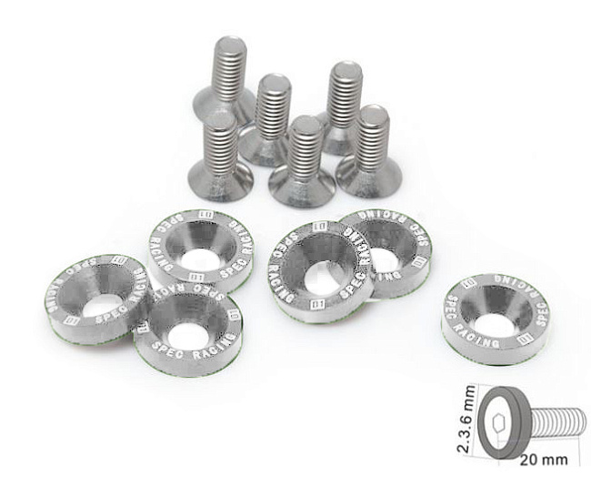 картинка Шайбы с болтами D1 Spec style 6шт, серебряный магазин  StreetTuning 