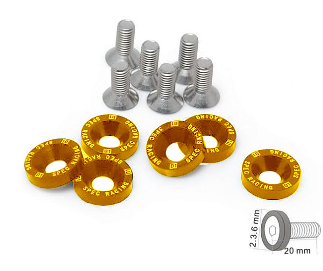 картинка Шайбы с болтами D1 Spec style 6шт, золотой магазин  StreetTuning 