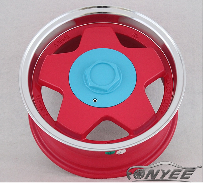 картинка Новые диски Borbet A R14 4х100/4x114,3 ET25 J6,5 красный + полированная полка магазин  StreetTuning 