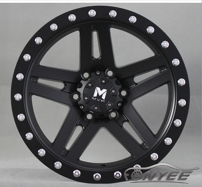 картинка Новые диски MVF-957 R17 6X139,7 ET10 J8,5 черные матовые + серебристые болтики магазин  StreetTuning 