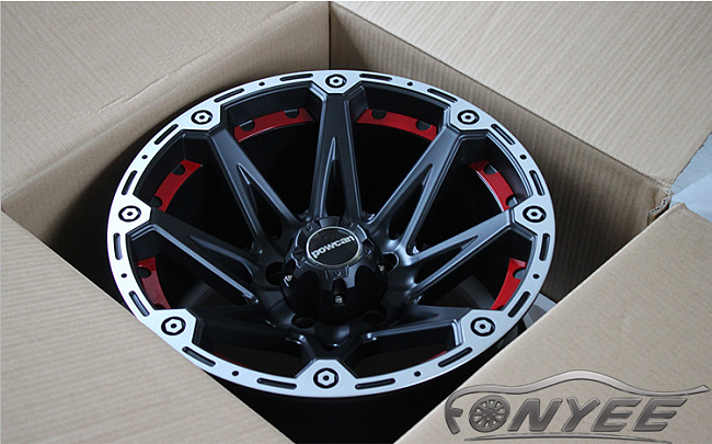 картинка Новые диски Formula R17 5x127 ET-12 J9 черный мат + красная оконтовка магазин  StreetTuning 