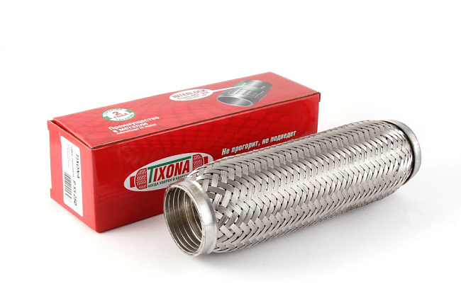 картинка Гофра глушителя Tixona (сталь 304 с внутренним металлорукавом) 55*250 магазин  StreetTuning 