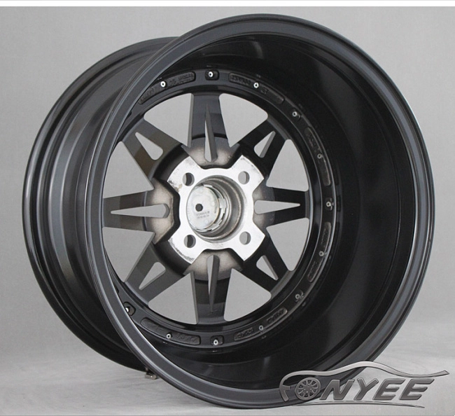 картинка Новые диски Equip 03 R15 4x100 ET25 J8 черный + полированная полка магазин  StreetTuning 