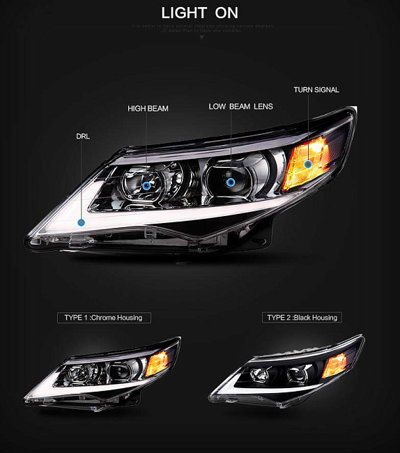 картинка Передние фары для Toyota Camry 2012-2014 магазин  StreetTuning 