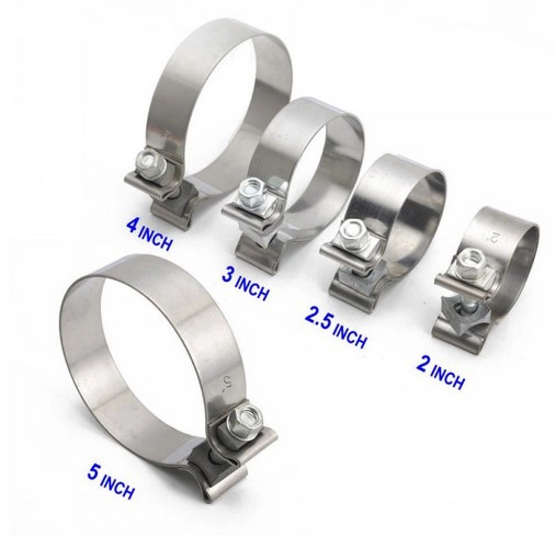 картинка Хомут для глушителя (выхлопной трубы) ремонтный, узкий, диаметр 76 мм магазин  StreetTuning 